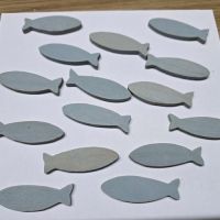Fische - Holz in blau-grau - 17 Stück